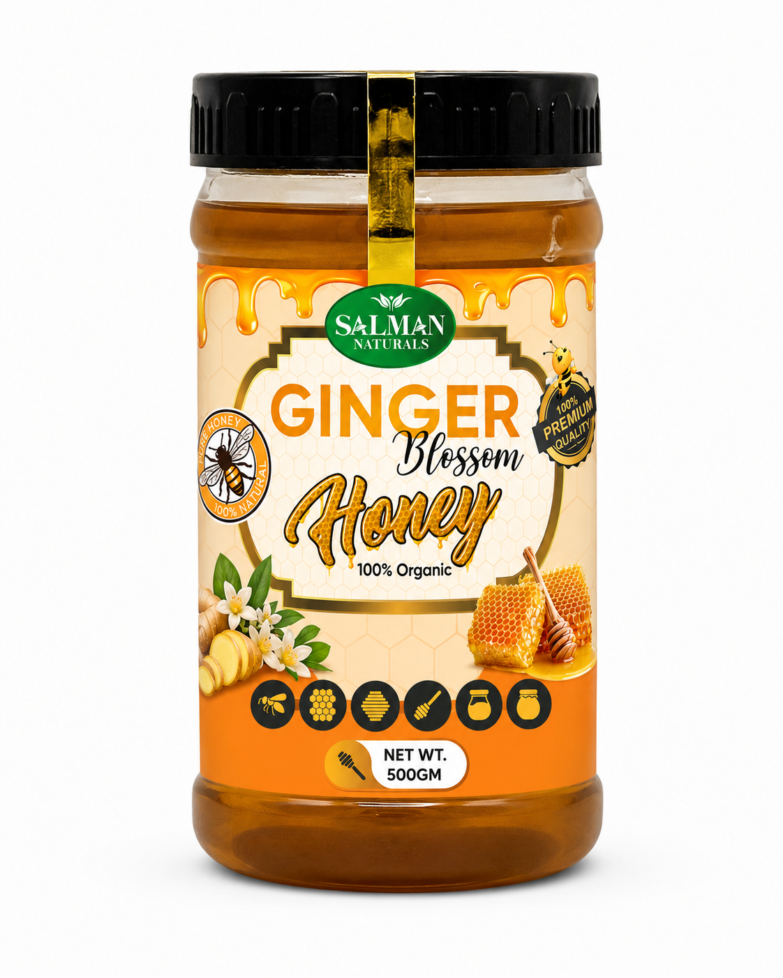 100% Pure Ginger Blossom Honey | ادرک کے پھول کا شہد – Salman Naturals